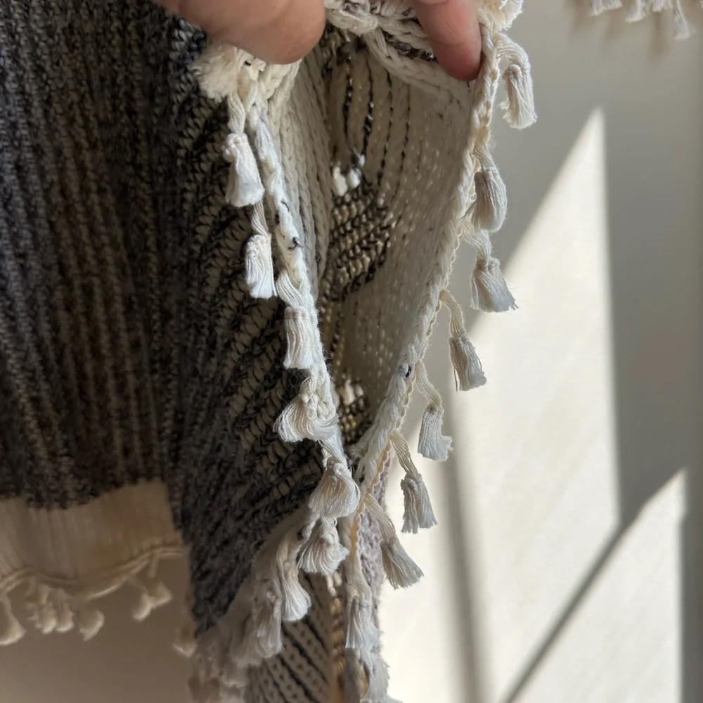 Anthropologie Black and Cream Knit Poncho - Picture 13 of 13